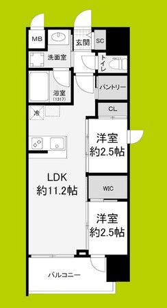 セレニテフラン梅田の物件間取画像